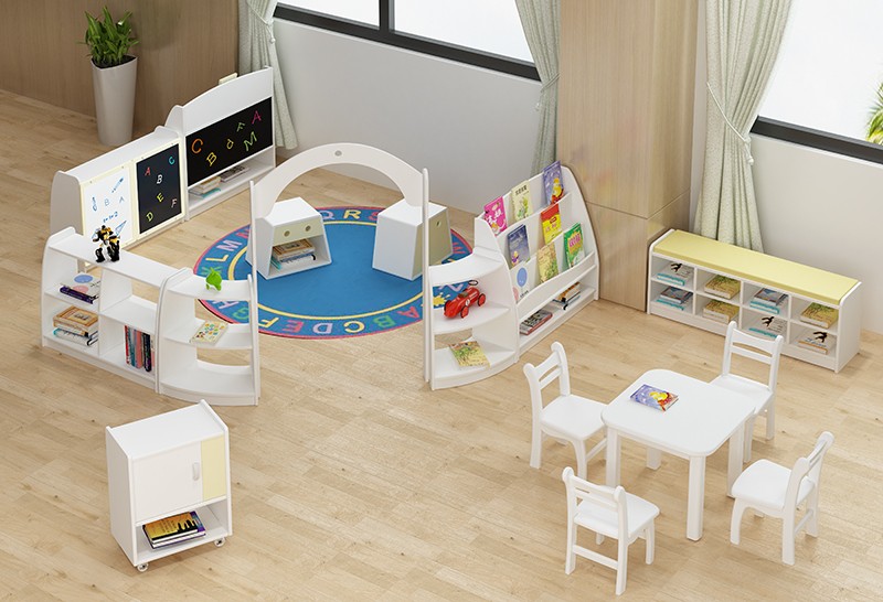 幼兒園家具白色童話兒童課桌椅